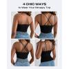 imageCHICME Tank Top for Women with Built in Bra Ribbed Knit Casual SlimFit Tops Back Criss Cross Sleeveless Workout CamisoleAblack