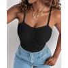 imageCHICME Tank Top for Women with Built in Bra Ribbed Knit Casual SlimFit Tops Back Criss Cross Sleeveless Workout CamisoleAblack