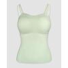 imageCHICME Tank Top for Women with Built in Bra Ribbed Knit Casual SlimFit Tops Back Criss Cross Sleeveless Workout CamisoleGreen