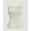 imageCHICME Tank Top for Women with Built in Bra Ribbed Knit Casual SlimFit Tops Back Criss Cross Sleeveless Workout CamisoleGreen