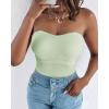 imageCHICME Tank Top for Women with Built in Bra Ribbed Knit Casual SlimFit Tops Back Criss Cross Sleeveless Workout CamisoleGreen