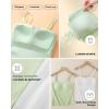 imageCHICME Tank Top for Women with Built in Bra Ribbed Knit Casual SlimFit Tops Back Criss Cross Sleeveless Workout CamisoleGreen