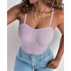 imageCHICME Tank Top for Women with Built in Bra Ribbed Knit Casual SlimFit Tops Back Criss Cross Sleeveless Workout CamisoleLight Purple