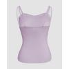 imageCHICME Tank Top for Women with Built in Bra Ribbed Knit Casual SlimFit Tops Back Criss Cross Sleeveless Workout CamisoleLight Purple