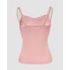 imageCHICME Tank Top for Women with Built in Bra Ribbed Knit Casual SlimFit Tops Back Criss Cross Sleeveless Workout CamisolePink