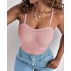 imageCHICME Tank Top for Women with Built in Bra Ribbed Knit Casual SlimFit Tops Back Criss Cross Sleeveless Workout CamisolePink