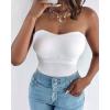 imageCHICME Tank Top for Women with Built in Bra Ribbed Knit Casual SlimFit Tops Back Criss Cross Sleeveless Workout CamisoleWhite