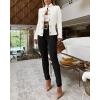 imageCHICME Women Argyle Cable Cardigan Casual Lightweight Cropped Coat Stand Collar Long Sleeve Metal Button Front Fall JacketsBeige