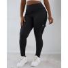 imageCHICME Women High Waist Cargo Leggings Seamless Workout Leggings Tummy Control Yoga Pants with PocketBlack