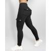 imageCHICME Women High Waist Cargo Leggings Seamless Workout Leggings Tummy Control Yoga Pants with PocketBlack