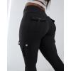 imageCHICME Women High Waist Cargo Leggings Seamless Workout Leggings Tummy Control Yoga Pants with PocketBlack