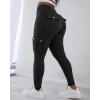 imageCHICME Women High Waist Cargo Leggings Seamless Workout Leggings Tummy Control Yoga Pants with PocketBlack