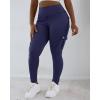 imageCHICME Women High Waist Cargo Leggings Seamless Workout Leggings Tummy Control Yoga Pants with PocketDark Blue