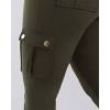 imageCHICME Women High Waist Cargo Leggings Seamless Workout Leggings Tummy Control Yoga Pants with PocketSolid Army Green