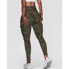 imageCHICME Women High Waist Cargo Leggings Seamless Workout Leggings Tummy Control Yoga Pants with PocketWarmy Green