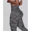 imageCHICME Women High Waist Cargo Leggings Seamless Workout Leggings Tummy Control Yoga Pants with PocketXgrey