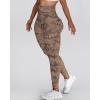 imageCHICME Women High Waist Cargo Leggings Seamless Workout Leggings Tummy Control Yoga Pants with PocketYkhaki