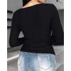 imageCHICME Women Long Sleeve Shirts Builtin Shelf Bra Tops RibKnit Top Fall OutfitsBlack