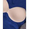 imageCHICME Women Long Sleeve Shirts Builtin Shelf Bra Tops RibKnit Top Fall OutfitsBlue