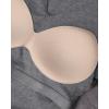 imageCHICME Women Long Sleeve Shirts Builtin Shelf Bra Tops RibKnit Top Fall OutfitsGray