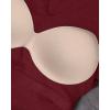imageCHICME Women Long Sleeve Shirts Builtin Shelf Bra Tops RibKnit Top Fall OutfitsWine Red