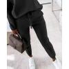 imageCHICME Women Tracksuit 2025 Fall 2 piece Outfits Off The Shoulder Long Sleeve Tops and Pants SetAblack