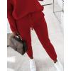 imageCHICME Women Tracksuit 2025 Fall 2 piece Outfits Off The Shoulder Long Sleeve Tops and Pants SetRed