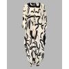 imageCHICME Womens 2 Piece Outfits 2025 Abstract Print Batwing Sleeve V Neck Top with High Slit and Loose Wide Leg Pants SetAyellow