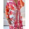 imageCHICME Womens Bodycon Long Sleeve Dress Casual Plunge V Neck Ruched Midi Dress 2025 Fall Bodycon Slit Office Work DressesOrange