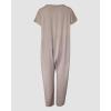 imageCHICME Womens Casual Short Sleeve Jumpsuits V Neck Baggy Romper Strechy Comfy Wide Leg Jumpsuit with PocketsAlight Khaki