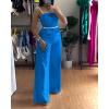 imageCHICME Womens Jumpsuit Beaded Spaghetti Strap Bowknot Ruched Slim Fit Cami Jumpsuits Elegant OverallBlue
