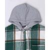 imageCHICME Womens Lightweight Casual Jacket 2025 Plaid Long Sleeve Shacket Fleece Lined Hooded Jackets Warm CoatGreen