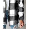 imageCHICME Womens Lightweight Casual Jacket 2025 Plaid Long Sleeve Shacket Fleece Lined Hooded Jackets Warm CoatOblack