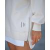 imageCHICME Womens Long Sleeve Zipper Slit Oversized Sweatshirt 2025 Casual Pullover Zipper Hoodies Fall ClothesApricot