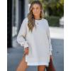 imageCHICME Womens Long Sleeve Zipper Slit Oversized Sweatshirt 2025 Casual Pullover Zipper Hoodies Fall ClothesApricot