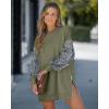 imageCHICME Womens Long Sleeve Zipper Slit Oversized Sweatshirt 2025 Casual Pullover Zipper Hoodies Fall ClothesArmy Green