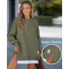 imageCHICME Womens Long Sleeve Zipper Slit Oversized Sweatshirt 2025 Casual Pullover Zipper Hoodies Fall ClothesBarmy Green