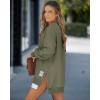 imageCHICME Womens Long Sleeve Zipper Slit Oversized Sweatshirt 2025 Casual Pullover Zipper Hoodies Fall ClothesBarmy Green