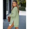 imageCHICME Womens Long Sleeve Zipper Slit Oversized Sweatshirt 2025 Casual Pullover Zipper Hoodies Fall ClothesGreen