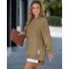 imageCHICME Womens Long Sleeve Zipper Slit Oversized Sweatshirt 2025 Casual Pullover Zipper Hoodies Fall ClothesKhaki