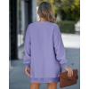 imageCHICME Womens Long Sleeve Zipper Slit Oversized Sweatshirt 2025 Casual Pullover Zipper Hoodies Fall ClothesPurple