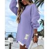 imageCHICME Womens Long Sleeve Zipper Slit Oversized Sweatshirt 2025 Casual Pullover Zipper Hoodies Fall ClothesPurple