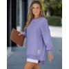 imageCHICME Womens Long Sleeve Zipper Slit Oversized Sweatshirt 2025 Casual Pullover Zipper Hoodies Fall ClothesPurple