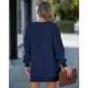 imageCHICME Womens Long Sleeve Zipper Slit Oversized Sweatshirt 2025 Casual Pullover Zipper Hoodies Fall ClothesVpurplish Blue