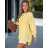 imageCHICME Womens Long Sleeve Zipper Slit Oversized Sweatshirt 2025 Casual Pullover Zipper Hoodies Fall ClothesYellow