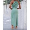 imageCHICME Womens Summer Halter Dress Hollow Out A Line Vacation Dresses with Eyelet Embroidery ampamp Side SlitGreen