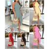 imageCHICME Womens Summer Halter Dress Hollow Out A Line Vacation Dresses with Eyelet Embroidery ampamp Side SlitHot Pink