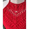 imageCHICME Womens Summer Halter Dress Hollow Out A Line Vacation Dresses with Eyelet Embroidery ampamp Side SlitRed