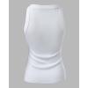 imageCHICME Womens Summer Sleeveless Tank Top Casual Ribbed Racerback Basic Fitted Thick Strap Shirts TopsAwhite