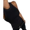 imageCHICME Womens Summer Sleeveless Tank Top Casual Ribbed Racerback Basic Fitted Thick Strap Shirts TopsBlack
